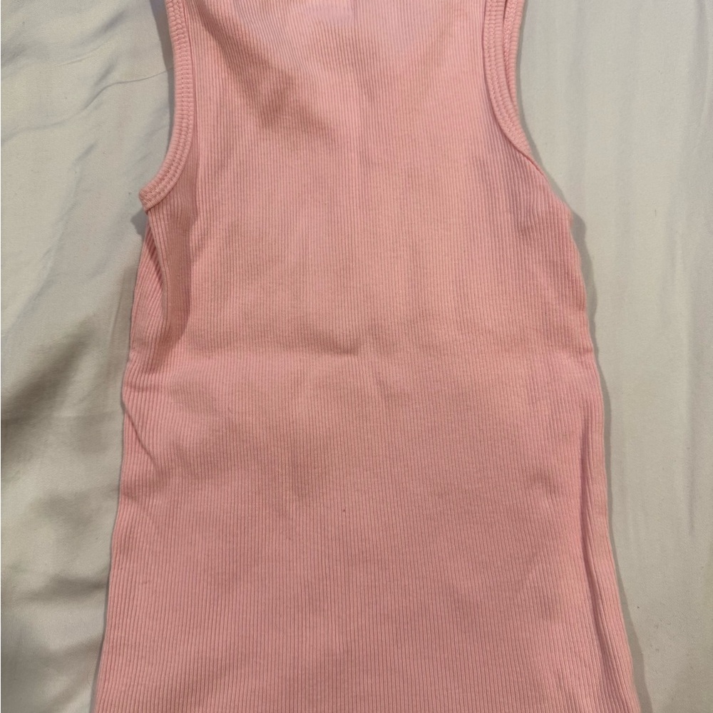 Soffe Pink Ribbed Tank‎ Top - Picture 2 of 2